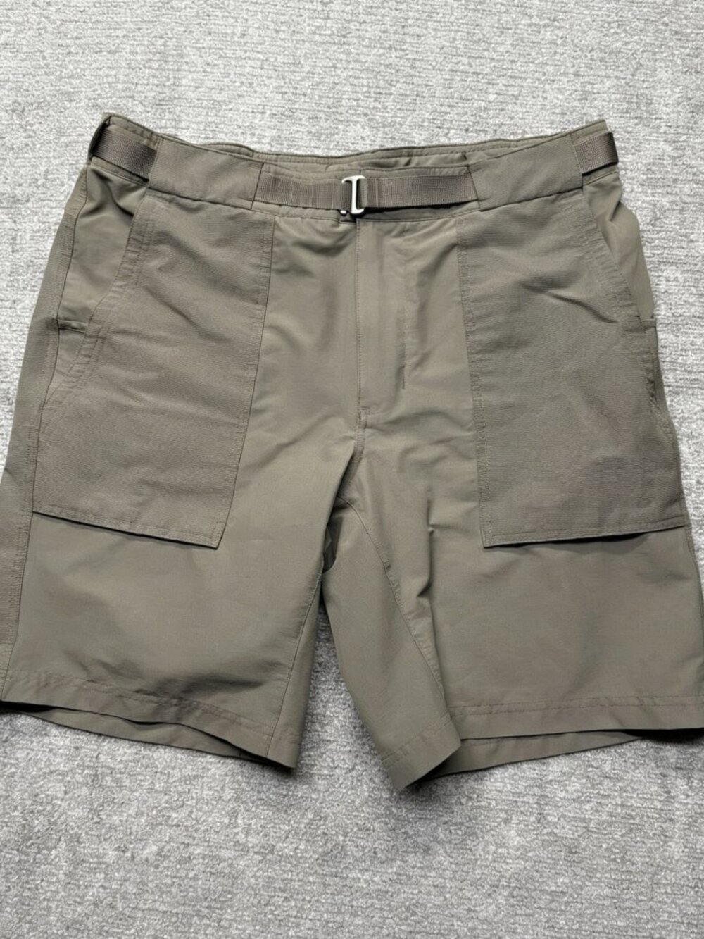 REI Co-op Screeline Shorts Mens 36 Brown Hike Hiking Stretch Belted Gorpcore